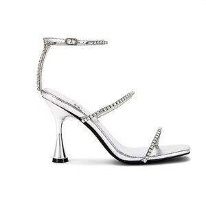 Jeffrey Campbell Silver Demonic Sandal Size 8